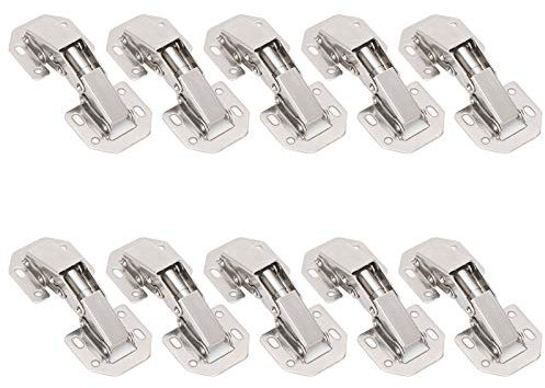 Charnière de Pont, 10 Pcs Charnière de Porte Armoire, CharnièRes D'Armoire Sans Trou de PerçAge, 10 PièCes, CharnièRes de Porte de Placard En Forme de Pont Pour Fournitures de Meubles (3 Pouces)