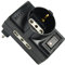 Electraline 70001 Adattatore 3 prese triplo (2 prese Bivalenti 10/16A e 1 polivalente Schuko + 10A), Spina Piccola italiana 10A con interruttore con riduttore ON/OFF, Nero, Confezione da 1