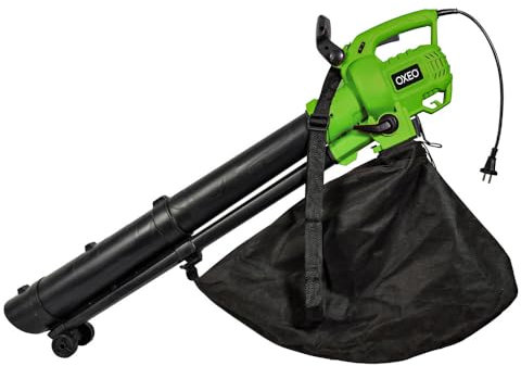 Aspirateur broyeur Souffleur de jardin 2500W - Sac de collecte de 45 L - Vitesse max 270 km/h - 2 roulettes de guidage