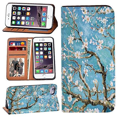 Printed Phone Case Fit iphone SE 2 (2020), iphone 6 / iphone 6S Soft Silicone TPU inner case + PU Leather Flip Wallet Stand Phone Case Cover for Apple iphone 7/ iphone 8 (tree)