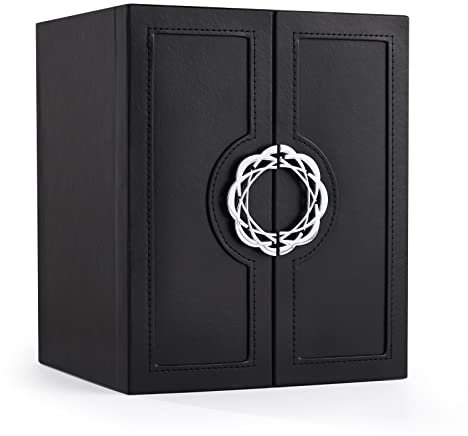 Mondeer Boîte à Bijoux, Coffre Bijoux, Coffre de Rangement avec 5 Tiroirs, pour Bracelets, Boucles d'oreilles, bagues, Colliers, PU, Noir