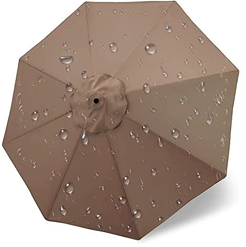 Toile de Parasol pour 8 Baleines 3m Exentré Parasol de Patio - Universel Auvent de Rechange -Housse de Rechange Parasol pour Jardin, Terrasse, Cour, Plage, Piscine Toile 180 Gr/m2, 30+UV Imperméable