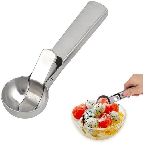 PIQIUQIU Eisportionierer 18x4x3,5cm Eislöffel Professionellen Gebrauch Ideal für Eiscreme Melone Fleischbällchen Teige, Kartoffelpüree oder Melonenbälle