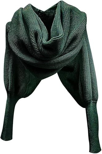 Winter Warme Gestrickte Schal Mit Ärmeln - Mode Damen Strickpullover Tops Wrap Shawl Cape - Multifunktional Für Damen Und Herren