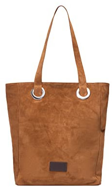 usha FESTIVAL Damen Handtasche Tote Bag aus Leder, Kamel