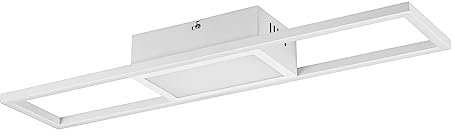 Reality Leuchten LED Deckenleuchte Rigido R67172131, Metall Weiß matt, inkl. 22 Watt LED, Fernbedienung, Dimmer, Farbwechsel