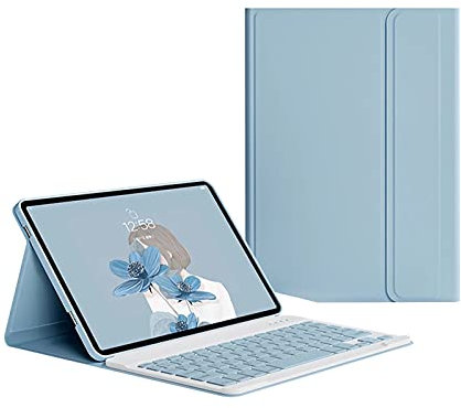 GUPENAA Funda con Teclado para Lenovo Tab P11 5G / P11 Plus 11'' 2021 (TB-J606F / J607 / J606L / J616F), Teclado Bluetooth Inalámbrico Desmontable Magnéticamente,Azul