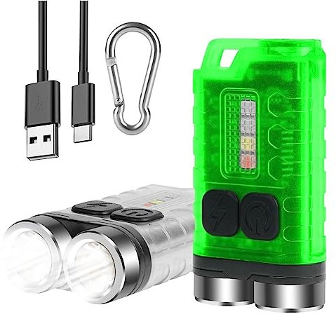 flintronic V3 Small Powerful Flashlight, EDC Flashlight with UV Red Blue Light, Super Bright 900LM, USB C Rechargeable LED Keychain Flash Light, Magnetic Waterproof for Camping, Emergencies