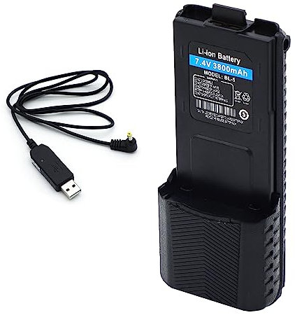 SHAWOROCE 7.4V 3800mAh Li-ion Akku kompatibel mit Baofeng Funkgeräte Radio UV-5R UV-5R+ RD-5R DM-5R BF-F8HP Walkie Talkie BL-5 wiederaufladbare Batterien mit großer Kapazität Akku + USB Ladegerät