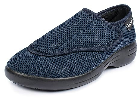 Aerosoft Reha-Halbschuh Stretch 17 Damen Herren Weite G-H Klettverschluss rutschhemmend (blau, Numeric_38)