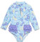 BONVERANO Traje baño bebé protección Solar UPF 50+ Cierre Cremallera con Volantes (Flor 5, 3-6 Meses)