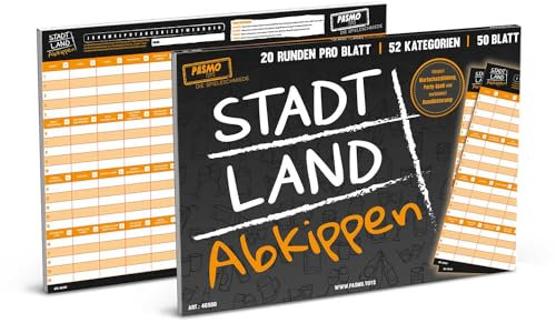 Pasmo - Stadt Land Abkippen A3 Gesellschaftsspiel Sonderedition Partyspiel mit lustigen Kategorien