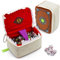 CASEMATIX Mimic Spell Book Dice Case with 7 Included RPG Dice - 7 Mimic Tome Dice Bag with Zipper Closure and Carabiner for 250 Dice, Protective Novelty Dice Holder for Tabletop Dice