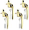 Bwintech 4 Pcs Offset Pvd Gold UPVC Zinc Window Handle, Right Hand, 43mm Spindle for Indoor and Outdoor upvc Window