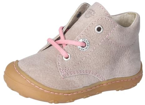 RICOSTA Mädchen Stiefel Cory, Baby und Kleinkinder Lauflernschuhe, Weite: SCHMAL, lose Einlage, terracare, Booties, Leder, kies/rosa (670), 18 EU