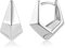 Silber 925 Creolen Ohrringe Damen, ASH'S CHOICE Silber 925 Ohrringe Oval Creolen Eckige Knorpel Huggie Creolen Klobige Dick Leicht Breit Chunky Geometrische Ohrringe Oval Kleine Creolen Damen