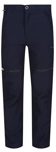 Regatta Garçon Kids' Highton Stretch Zip Off Walking Trousers Pantalon De Randonnée, Navy, 11-12 Ans EU