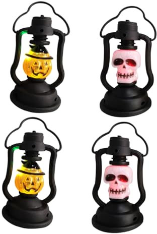 BESTonZON 4piezas Lámpara Led De Noche Halloween Linterna Portátil y Decoración y Celebraciones Aleatorios