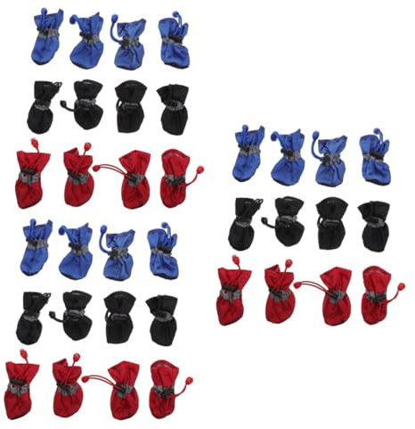 INOOMP 9sets Stivaletti Impermeabili per Cani di Antiscivolo e Caldi Adatti per Giornate di Pioggia Colori e Protezione Completa per Zampe di Piccoli Cani