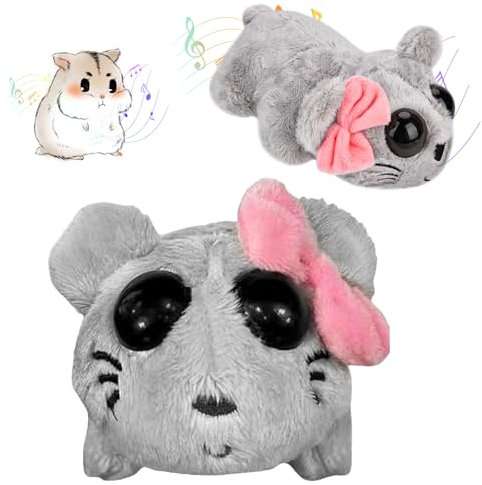 Vibbang Sad Hamster, Sad Hamstere Meme Plüschtier mit Eingebautem Geigensound, Hamster Kuscheltier Plushies, Süße Hamster Spielzeug Plushies Weiches Plüsch Geschenk für Familie, Freunde