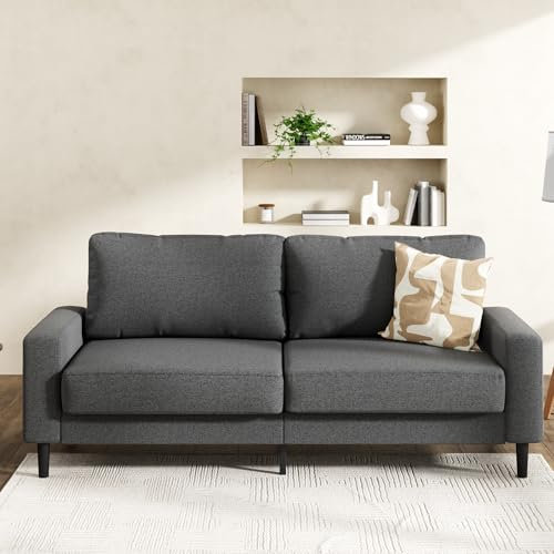 Zinus Colton Canapé 3 Places - Canapé Contemporain 195 x 88 x 83 cm - Gris Foncé