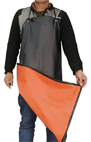 Delantal impermeable - Delantal impermeable - Delantal industrial resistente - Delantal largo Lavado de platos Aseo Jardinería Pintura Cocina Lavado de autos Delantal de cuero impermeable con tendones