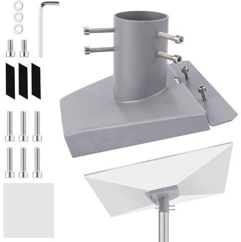 Pipe Adapter for Starlink Gen 3, Pole Mount Adapter Heavy Duty, Stainless Steel Roof Pole Wall Mounting Kit Compatible with Starlink Gen 3 Standard Satellite Kickstand Dish Attachment Accessories