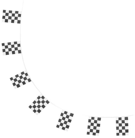 POPETPOP Racing Car Flag Hand Held for Race Track Checkered Flag Banner Theme Party Decorations Birthday for Boys and Girls