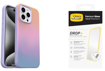 OtterBox Symmetry MagSafe Apple iPhone 15 Pro Max Soft Sunset - ombre with Premium Tempered Glass Protector