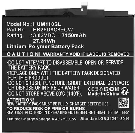 CELLONIC, Batterie pour Tablette Compatible avec Huawei MatePad 11, HB26D8C8ECW (3.82V, 7150mAh)