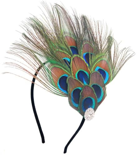 Reaky Boho Feder Stirnband Feder Haarbänder Indische Pfau Kopfschmuck Karneval Haarschmuck für Frauen
