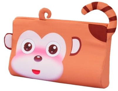 champracer Schlummerkids Kissen Original,Kinderkissen für Besserenund Gesünderen, Calmly Ergonomisch, Kawaii Tiere Kissen, Atmungsaktiv und Hautfreundlich (Mit Kopfkissenbezug) (AFFE,50 * 30 cm)