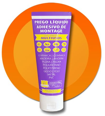 Adhesivo de Montaje 300g Multiusos comprimible, interior y exterior, Pegamento fuerte (clavo) base acuosa, Pintable. Todos Materiales PVC, Madera, Metal, Cerámica, Yeso, Corcho, Piedra, Poliestireno