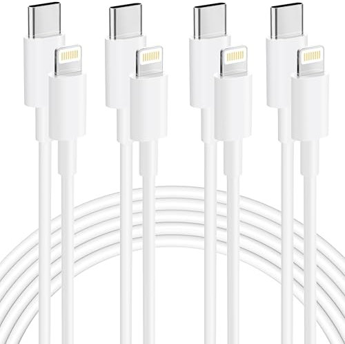 USB C to Lightning Cable 2M, 4Pack [Apple MFi Certified] USB C iPhone Fast Charger Cable PD Fast Charging Type C to Lightning Cable for iPhone 14 13 12 11 Pro Max XS XR X 8 7 6 Plus 5 5s SE, iPad