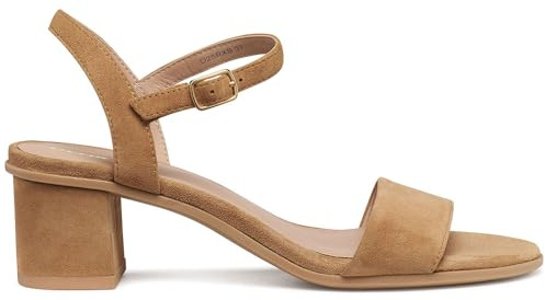 Geox D AURELY 50 B Women's Heeled Sandal, Cognac, 37.5 EU