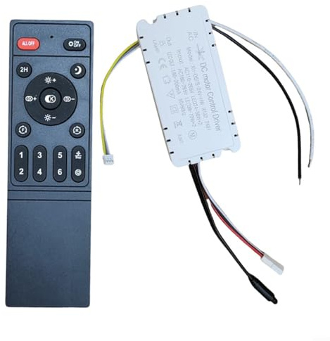 EpheyFIF Ceiling Fan Light Remote Control with 6-Speed Settings Stepless Dimming Receiver Infrared Controller for LED Lights AC110-265V Compatible(With air guide)