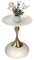 Ginhow Couchtisch Beige Gold, Kleiner Couchtisch Rund Modern, Metall Beistelltisch Rund Gold, Luxus Nachttisch Kaffeetisch für Wohnzimmer Schlafzimmer Balkon, Ø40CM (1 Stück)