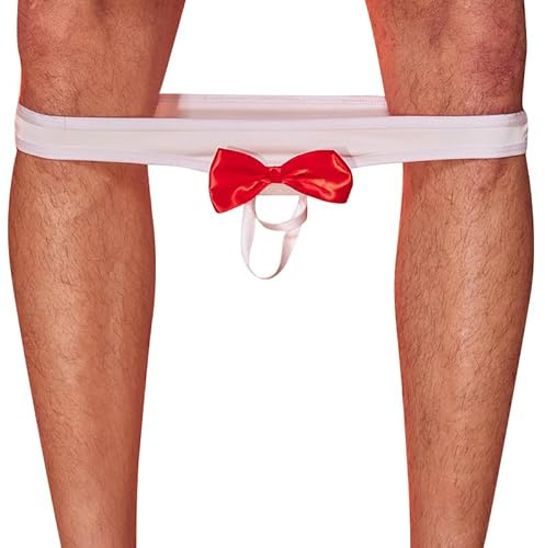 PIIKNUO Herren Ouvert String Tanga Sexy Unterwäsche | Mankini, Bow, Sissy Dessous, Shaped Hodensack Unterhose, Originelle Reizwäsche als Lustiges Geschenk
