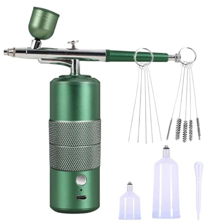 Hlagmix Aérographe à ongles – Aérographe portable | Kit pulvérisateur de peinture sans fil pour chaussures à cheveux, graffiti, gâteau, art, décoration de voiture, maquette de maquillage