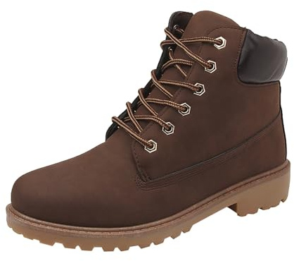 Winter Shoes for Women UK Winter Boots for Women UK Wide Fit, Waterproof Ankle Snow Booties with Non-Slip Ice Traction, Thermal Faux Fur Lining & Side Zipper Flat Ankle Boots Wide Fit