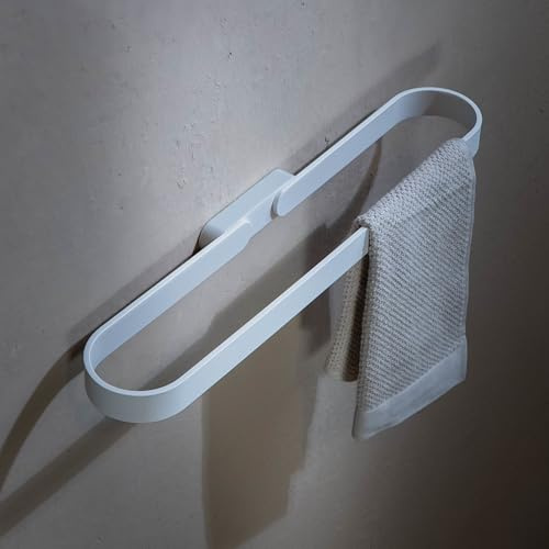 Handtuchhalter zur Wandmontage aus Aluminium für Bad, Küche & Außenbereich, platzsparend & hygienisch, pulverbeschichtet, Made in EU – LUMO (Weiß)