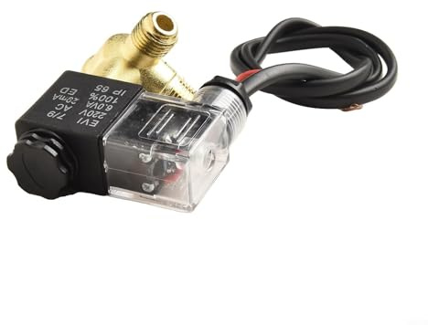 LatoYard Électrovanne de compresseur d'air avec clapet anti-retour, fonctionnement silencieux sans huile pour pompes à air et outils pneumatiques, 3/8 M14 1,5 mm