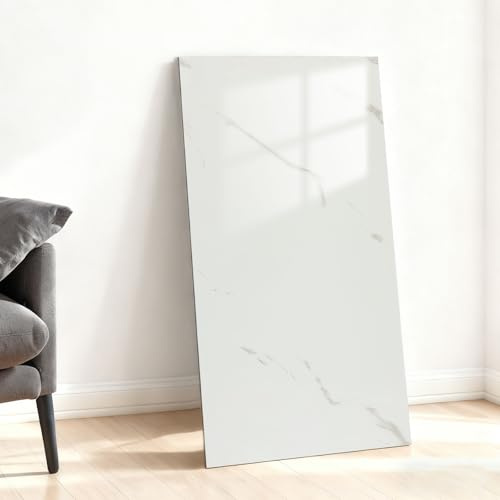 Alened Piastrelle adesive per cucina in marmo bianco, 60 x 30 cm, 20 pezzi | Piastrelle autoadesive impermeabili per bagno, cucina, armadio, soggiorno, camera da letto