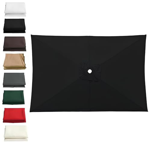Genérico 3x3.0m 2x2m 3x2m Cubierta De Repuesto Para Sombrilla Cuadrada/Rectangular, Toldo De Repuesto Para Parasol Exterior Para 4 6 8 Varillas