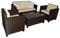 Jet-Line Gartenmoebel Garten Lounge Set Sitzmoebel Cannes braun Rattan Lounge Polyrattan Gartenausstattung braun Terrase Balkon Möbel Sofa Sessel Tisch Polyrattan Wetterbeständig Sitzgruppe