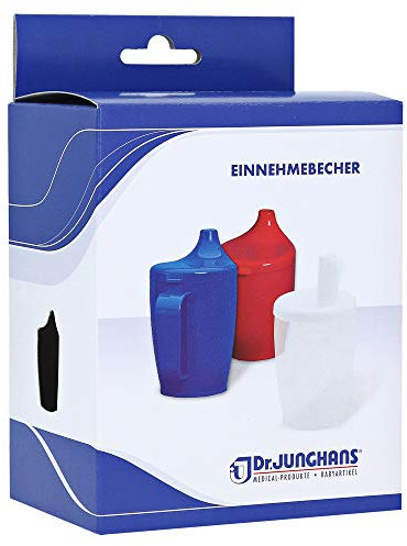 Dr. Junghans Medical 29019 Einnehmebecher mit Griff milchig - 2 Deckel 4/12 mm