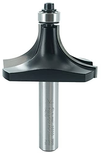 ENT 14386 Abrundfräser HW, Schaft (S) 12 mm, Durchmesser (D) 57,1 mm, NL 28,6 mm, R 22,2 mm, SL 45 mm, mit Kugellager