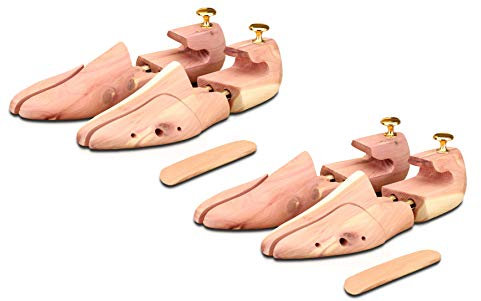 Langer & Messmer embauchoirs en bois de cèdre pour homme et femme, chausse-pied en bois de cèdre compris, pointures double taille 34 à 50, l'original! 2 paires 46/47