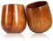 Ganzoo Gobelet décoratif en bois respectueux de l'environnement, 150 ml, design sobre, couleur : marron foncé, Bois, Lot de 2, 2 unités