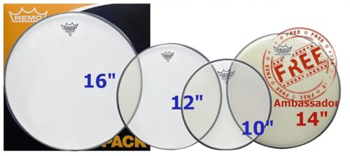 Remo Emperor Clear Propack Drumhead Pack with Free 14 Ambassador Coated Drumhead (10/12/16)